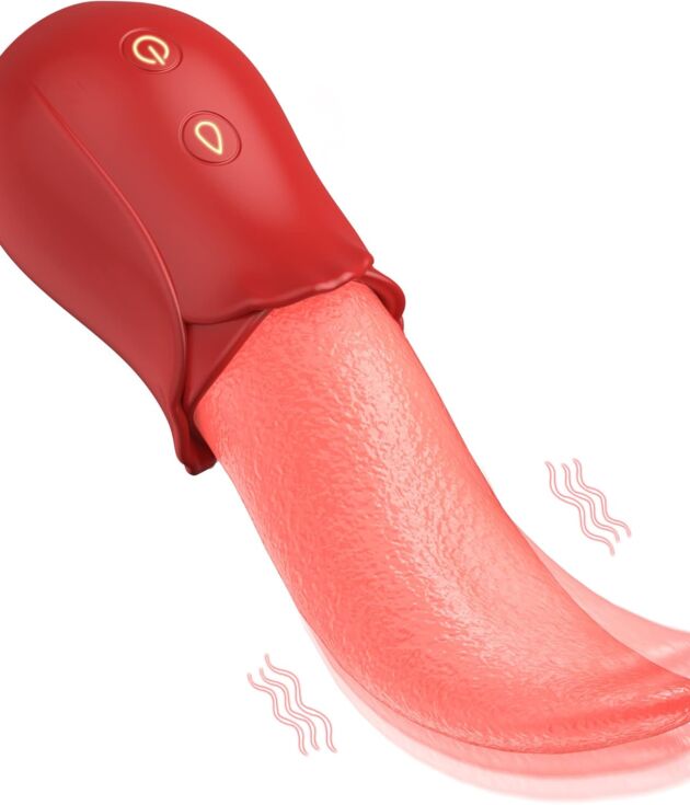 Maison Rozeh Rose Tongue Licking Vibrator Clitoral Stimulator Sex Toy 10 Frequency Female Masturbator Sexual Wellness Toy Pleasure Massager
