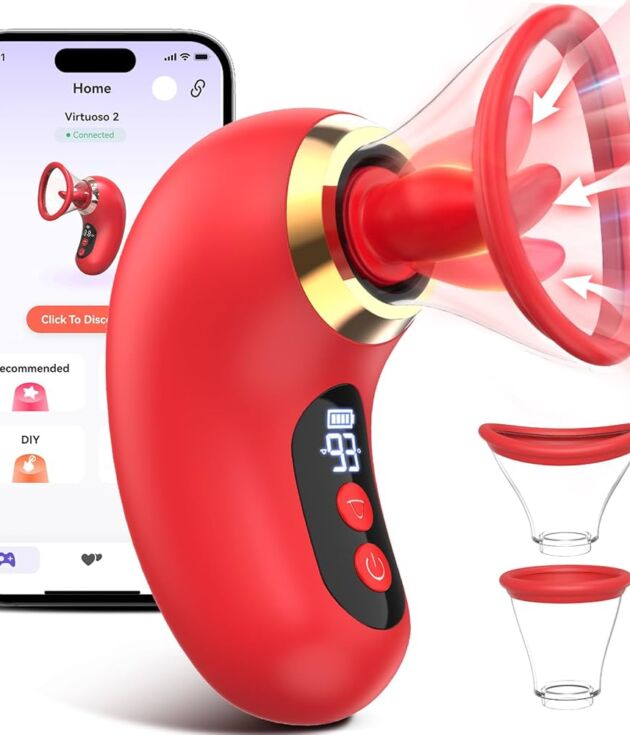 Maison Rozeh 5-in-1 AI App Rose Suction Vibrator
